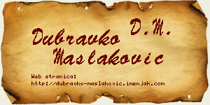Dubravko Maslaković vizit kartica